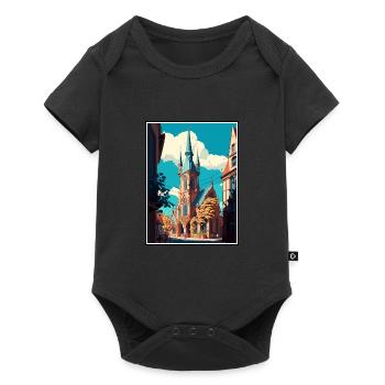 Bielefeld Germany Vintage Travel Poster Souvenir - Baby Premium short-sleeve bodysuit - black - Front