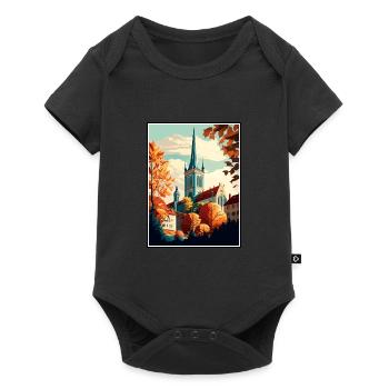 Augsbourg Allemagne Vintage voyage affiche Souvenir - Body à manches courtes Premium Bébé - noir - Devant