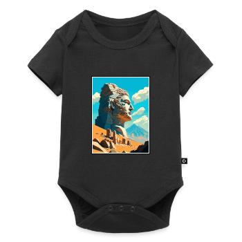 Mont Nemrut Turquie Vintage voyage affiche Souvenir - Body à manches courtes Premium Bébé - noir - Devant
