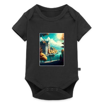 Genève Suisse Vintage voyage affiche Souvenir - Body à manches courtes Premium Bébé - noir - Devant