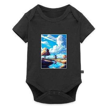 Lisse Pays-Bas Vintage voyage affiche Souvenir - Body à manches courtes Premium Bébé - noir - Devant