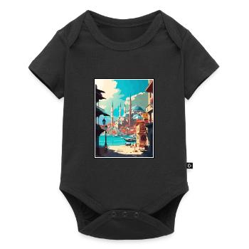 Adana Turquie Vintage voyage affiche WPA Souvenir - Body à manches courtes Premium Bébé - noir - Devant