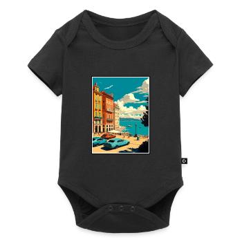 Trieste Italie Vintage voyage affiche WPA Souvenir - Body à manches courtes Premium Bébé - noir - Devant
