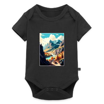 Vallée d’Aoste Italie Vintage voyage affiche Souvenir - Body à manches courtes Premium Bébé - noir - Devant