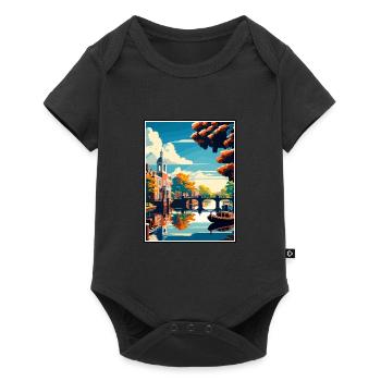 Amstelveen Niederlande Vintage Reiseposter WPA - Baby Premium Kurzarmbody - Schwarz - Vorne
