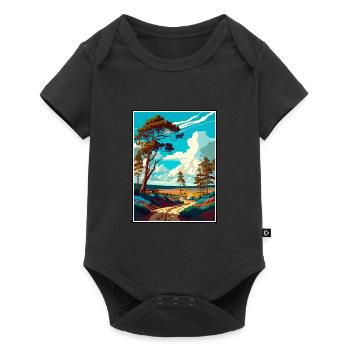 Hoge Veluwe Niederlande Vintage Reiseposter WPA - Baby Premium Kurzarmbody - Schwarz - Vorne