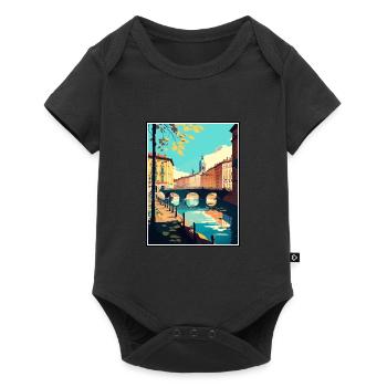 Turin Italy Vintage Travel Poster WPA Souvenir - Baby Premium short-sleeve bodysuit - black - Front