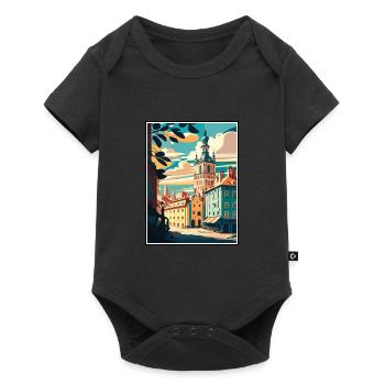 Poznan European Poland Vintage Travel Poster WPA - Baby Premium short-sleeve bodysuit - black - Front