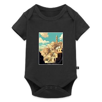 Matera Italy Vintage Travel Poster WPA Souvenir - Baby Premium short-sleeve bodysuit - black - Front