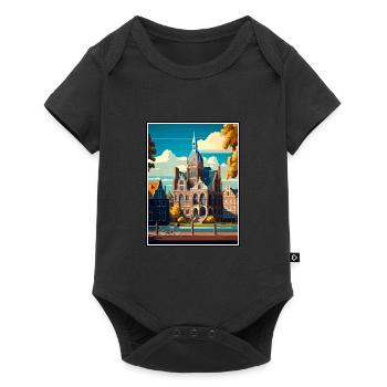 Tilburg Netherlands Vintage Travel Poster Souvenir - Baby Premium short-sleeve bodysuit - black - Front