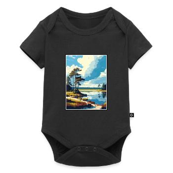 Utrechtse Heuvelrug Netherlands Travel Poster - Baby Premium short-sleeve bodysuit - black - Front