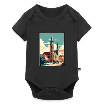 Stuttgart Allemagne Vintage voyage affiche Souvenir - Body à manches courtes Premium Bébé - noir - Devant