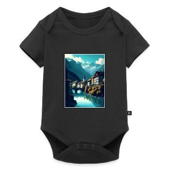 Coire Suisse Vintage voyage affiche Souvenir - Body à manches courtes Premium Bébé - noir - Devant