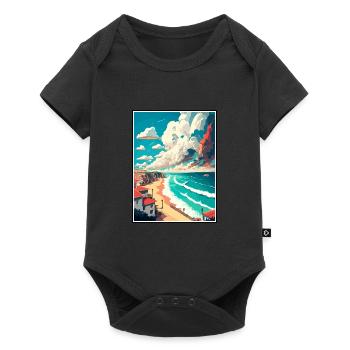 Nazare Portugal Vintage Travel Poster WPA Souvenir - Baby Premium short-sleeve bodysuit - black - Front
