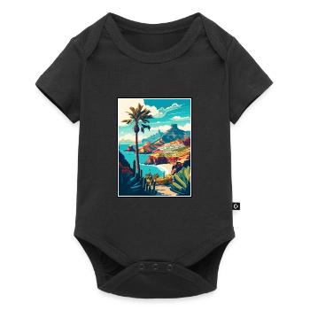 Gran Canaria Espagne Vintage voyage affiche Souvenir - Body à manches courtes Premium Bébé - noir - Devant