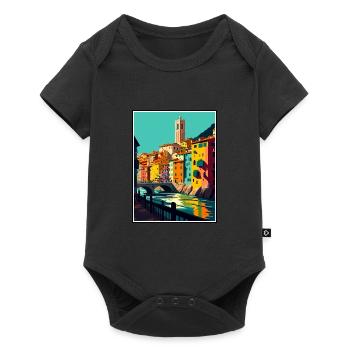 Girona Spain Vintage Travel Poster WPA Souvenir - Baby Premium short-sleeve bodysuit - black - Front