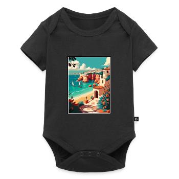 Lagos Portugal Vintage Travel Poster WPA Souvenir - Baby Premium short-sleeve bodysuit - black - Front