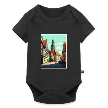 Wittenberg Deutschland Vintage Reiseposter Souvenir - Baby Premium Kurzarmbody - Schwarz - Vorne