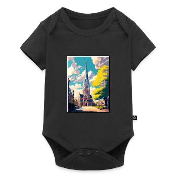 Sittard Netherlands Vintage Travel Poster Souvenir - Baby Premium short-sleeve bodysuit - black - Front
