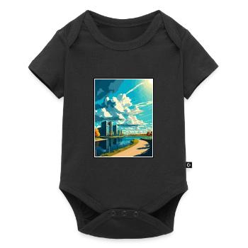 Almere Pays-Bas Vintage voyage affiche Souvenir - Body à manches courtes Premium Bébé - noir - Devant