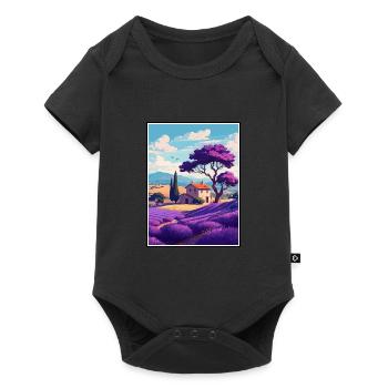 Provence Frankreich Vintage Reiseposter WPA Souvenir - Baby Premium Kurzarmbody - Schwarz - Vorne