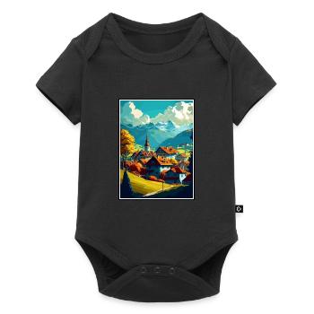 Gruyères Suisse Vintage voyage affiche WPA Art - Body à manches courtes Premium Bébé - noir - Devant