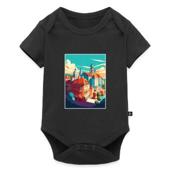 Bratislava Slovakia Vintage Travel Poster Souvenir - Baby Premium short-sleeve bodysuit - black - Front