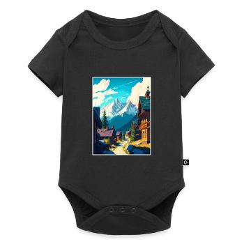Zakopane Pologne polonais Vintage voyage affiche WPA - Body à manches courtes Premium Bébé - noir - Devant