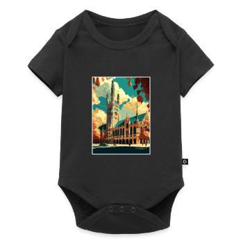 Munich Allemagne Vintage voyage affiche WPA Souvenir - Body à manches courtes Premium Bébé - noir - Devant