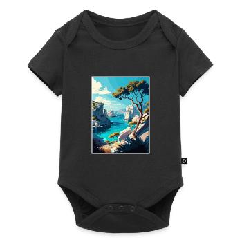 Calanques France Decoration Ar Travel Poster - Baby Premium short-sleeve bodysuit - black - Front