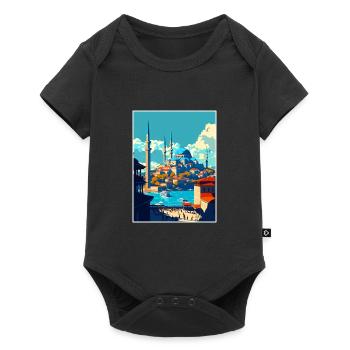 Istanbul Decoration Turkey Vintage Travel Poster - Baby Premium short-sleeve bodysuit - black - Front