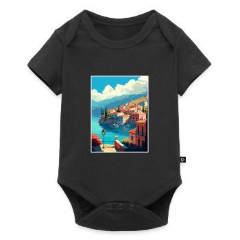 Kefalonia Greece Decoration Vintage Travel Poster - Baby Premium short-sleeve bodysuit - black - Front