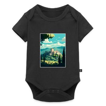 Assise Italie Vintage voyage affiche WPA Souvenir - Body à manches courtes Premium Bébé - noir - Devant