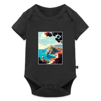 Rhodes Grèce Décoration Vintage Voyage Affiche WPA - Body à manches courtes Premium Bébé - noir - Devant