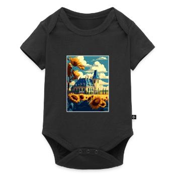 Vallée de la Loire France Vintage voyage affiche Souvenir - Body à manches courtes Premium Bébé - noir - Devant
