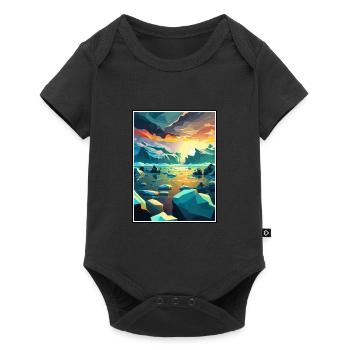 Jokulsarlon Islande Vintage voyage affiche Souvenir - Body à manches courtes Premium Bébé - noir - Devant