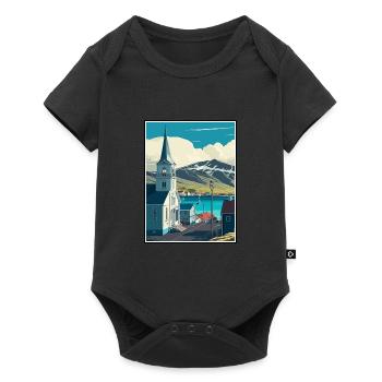 Husavik Iceland Vintage Travel Poster WPA Souvenir - Baby Premium short-sleeve bodysuit - black - Front