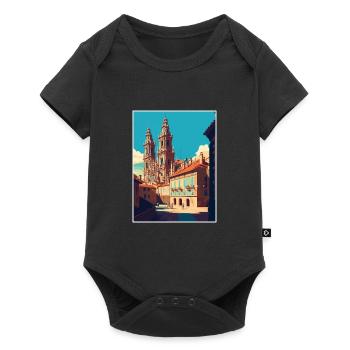Santiago De Compostela Spain Vintage Travel Poster - Baby Premium short-sleeve bodysuit - black - Front