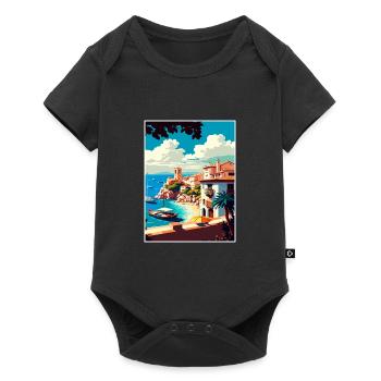 Costa Brava Spanien Vintage Reiseposter Souvenir - Baby Premium Kurzarmbody - Schwarz - Vorne