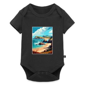 Cantabrie Espagne Vintage voyage affiche WPA Souvenir - Body à manches courtes Premium Bébé - noir - Devant