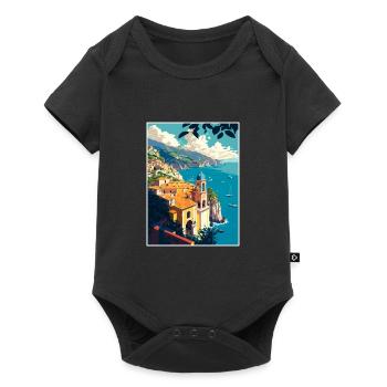 Amalfi Italie Vintage voyage affiche WPA Souvenir - Body à manches courtes Premium Bébé - noir - Devant