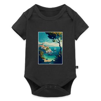 Antibes France Vintage Voyage Affiche WPA Souvenir - Body à manches courtes Premium Bébé - noir - Devant