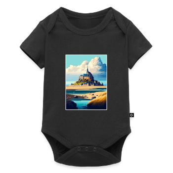 Mont Saint Michel France Vintage Travel Poster WPA - Baby Premium short-sleeve bodysuit - black - Front