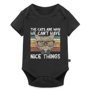 Cats, Internet, Meow, Cat Hair - Baby Premium short-sleeve bodysuit - black - Front