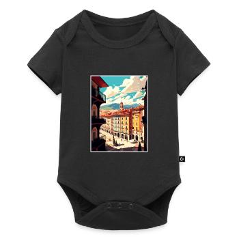 Pampelune Espagne Vintage voyage affiche WPA Souvenir - Body à manches courtes Premium Bébé - noir - Devant