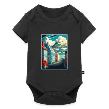 Reykjavik Iceland Vintage Travel Poster Souvenir - Baby Premium short-sleeve bodysuit - black - Front