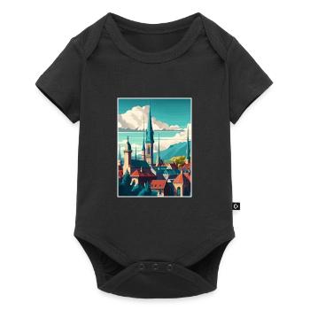 Berne Suisse Vintage voyage affiche Souvenir - Body à manches courtes Premium Bébé - noir - Devant