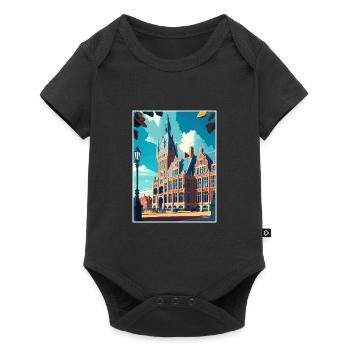 The Hague Decoration Vintage Travel Poster WPA Art - Baby Premium short-sleeve bodysuit - black - Front