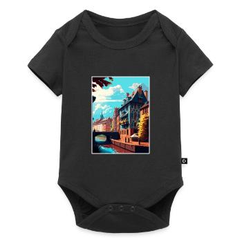 Strasbourg Decoration France Vintage Travel Poster - Baby Premium short-sleeve bodysuit - black - Front