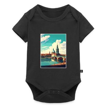 Dresde Allemagne Vintage voyage affiche WPA Souvenir - Body à manches courtes Premium Bébé - noir - Devant